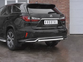 15 999 р. Защита заднего бампера (Ø63 мм, нержавейка, NOT F-SPORT) SLITKOFF  Lexus RX350L  AL20 (2017-2022) дорестайлинг, рестайлинг  с доставкой в г. Нижний Новгород. Увеличить фотографию 2