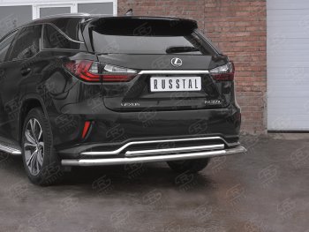 17 999 р. Защита заднего бампера (Ø63 и 42 мм, нержавейка, NOT F-SPORT) SLITKOFF  Lexus RX350L  AL20 (2017-2022) дорестайлинг, рестайлинг  с доставкой в г. Нижний Новгород. Увеличить фотографию 2