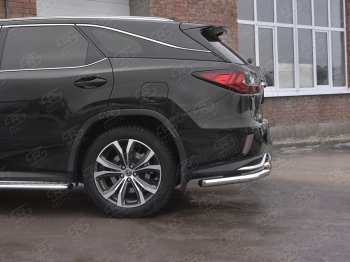 17 999 р. Защита заднего бампера (Ø63 и 42 мм, нержавейка, NOT F-SPORT) SLITKOFF  Lexus RX350L  AL20 (2017-2022) дорестайлинг, рестайлинг  с доставкой в г. Нижний Новгород. Увеличить фотографию 3