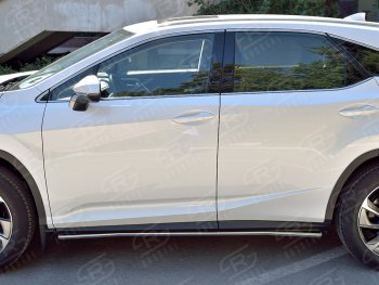 21 999 р. Защита порогов (Ø42 мм, нержавейка, кроме F-Sport) SLITKOFF  Lexus RX350L  AL20 (2017-2022) дорестайлинг, рестайлинг (Металлические торцы под 90°)  с доставкой в г. Нижний Новгород. Увеличить фотографию 2