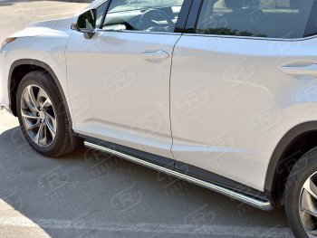 17 849 р. Защита порогов (Ø63 мм, нержавейка, кроме F-sport) SLITKOFF  Lexus RX350L  AL20 (2017-2022) дорестайлинг, рестайлинг (Металлические торцы под 45°)  с доставкой в г. Нижний Новгород. Увеличить фотографию 2