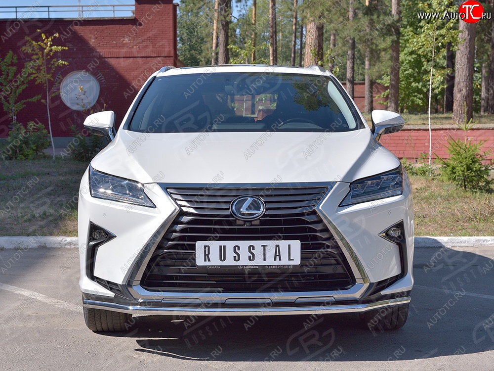 13 999 р. Защита переднего бампера (Ø42 мм, нержавейка) Russtal Lexus RX 200T AL20 дорестайлинг (2015-2017)  с доставкой в г. Нижний Новгород