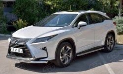 19 799 р. Защита переднего бампера (2 трубыØ63 и 42 мм, нержавейка) Russtal Lexus RX 200T AL20 дорестайлинг (2015-2017)  с доставкой в г. Нижний Новгород. Увеличить фотографию 2