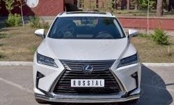 19 799 р. Защита переднего бампера (2 трубыØ63 и 42 мм, нержавейка) Russtal Lexus RX 200T AL20 дорестайлинг (2015-2017)  с доставкой в г. Нижний Новгород. Увеличить фотографию 1