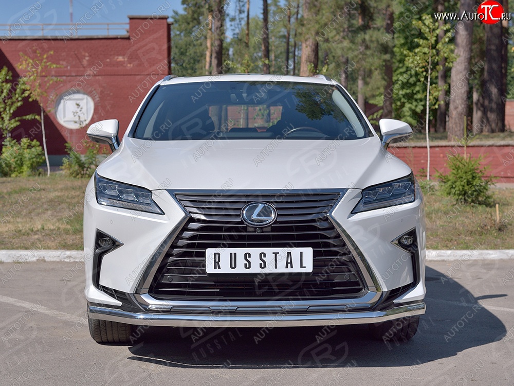 15 649 р. Защита переднего бампера (Ø63 мм, нержавейка) Russtal  Lexus RX  200T (2015-2017) AL20 дорестайлинг  с доставкой в г. Нижний Новгород