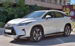 15 649 р. Защита переднего бампера (Ø75х42 мм, нержавейка) Russtal Lexus RX 200T AL20 дорестайлинг (2015-2017)  с доставкой в г. Нижний Новгород. Увеличить фотографию 2