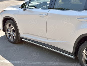 15 799 р. Защита порогов Russtal из круглой трубы диаметром 42 мм v3  Lexus RX  200T (2015-2017) AL20 дорестайлинг  с доставкой в г. Нижний Новгород. Увеличить фотографию 1