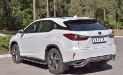 13 999 р. Защита заднего бампера (Ø42 мм волна, нержавейка) Russtal  Lexus RX  200T (2015-2017) AL20 дорестайлинг  с доставкой в г. Нижний Новгород. Увеличить фотографию 2