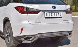 13 999 р. Защита заднего бампера (Ø42 мм волна, нержавейка) Russtal  Lexus RX  200T (2015-2017) AL20 дорестайлинг  с доставкой в г. Нижний Новгород. Увеличить фотографию 3