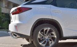 13 999 р. Защита заднего бампера (Ø42 мм волна, нержавейка) Russtal Lexus RX 200T AL20 дорестайлинг (2015-2017)  с доставкой в г. Нижний Новгород. Увеличить фотографию 4