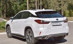 13 999 р. Защита заднего бампера (Ø42 мм волна под машину, нержавейка) Russtal Lexus RX 200T AL20 дорестайлинг (2015-2017)  с доставкой в г. Нижний Новгород. Увеличить фотографию 2