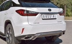 13 999 р. Защита заднего бампера (Ø42 мм волна под машину, нержавейка) Russtal Lexus RX 200T AL20 дорестайлинг (2015-2017)  с доставкой в г. Нижний Новгород. Увеличить фотографию 3