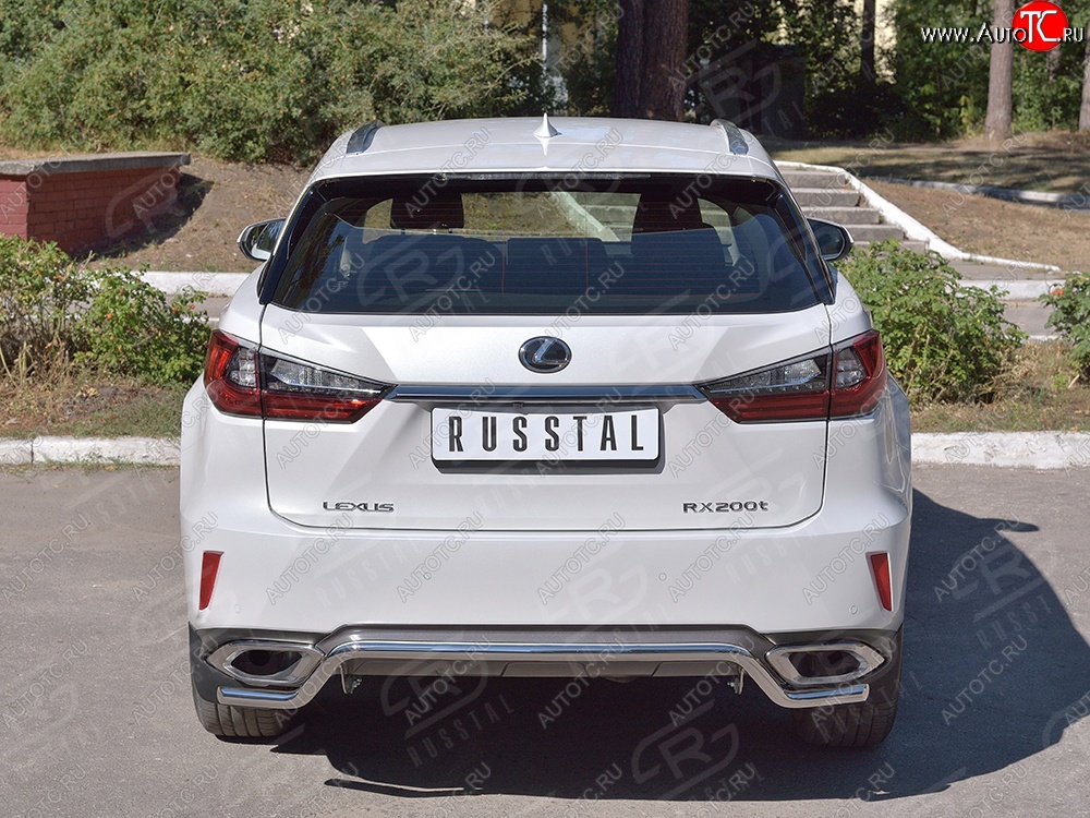 13 999 р. Защита заднего бампера (Ø42 мм волна, нержавейка) Russtal  Lexus RX  200T (2015-2017) AL20 дорестайлинг  с доставкой в г. Нижний Новгород