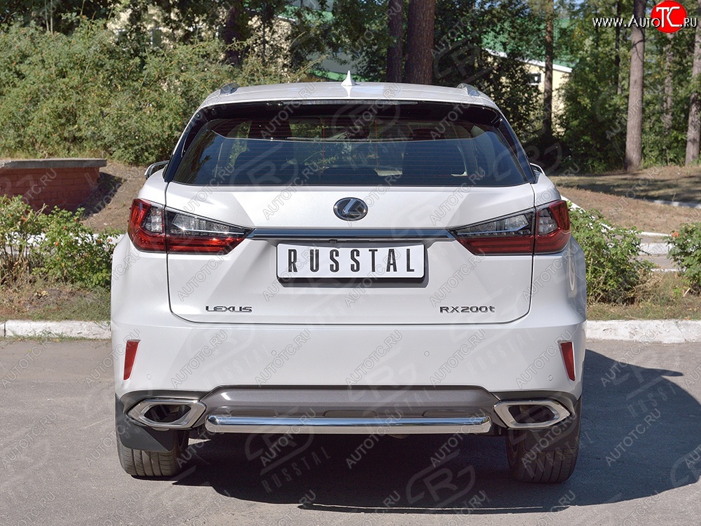 13 549 р. Защита заднего бампера (Ø63 мм, окрашенная) Russtal  Lexus RX  200T (2015-2017) AL20 дорестайлинг  с доставкой в г. Нижний Новгород