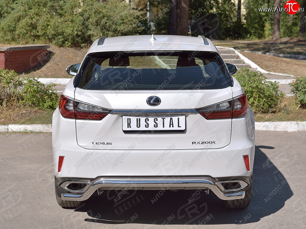 15 649 р. Защита заднего бампера диаметром 63 мм с изгибом Russtal  Lexus RX  200T (2015-2017) AL20 дорестайлинг  с доставкой в г. Нижний Новгород