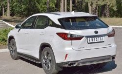 15 649 р. Защита заднего бампера (Ø75x42 мм, нержавейка) Russtal  Lexus RX  200T (2015-2017) AL20 дорестайлинг  с доставкой в г. Нижний Новгород. Увеличить фотографию 2