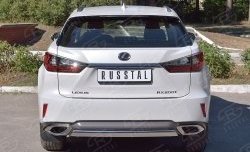 15 649 р. Защита заднего бампера (Ø75x42 мм, нержавейка) Russtal  Lexus RX  200T (2015-2017) AL20 дорестайлинг  с доставкой в г. Нижний Новгород. Увеличить фотографию 1