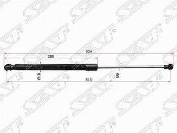 Левый упор капота SAT (газовый) Lexus RX450H AL10 дорестайлинг (2009-2012)