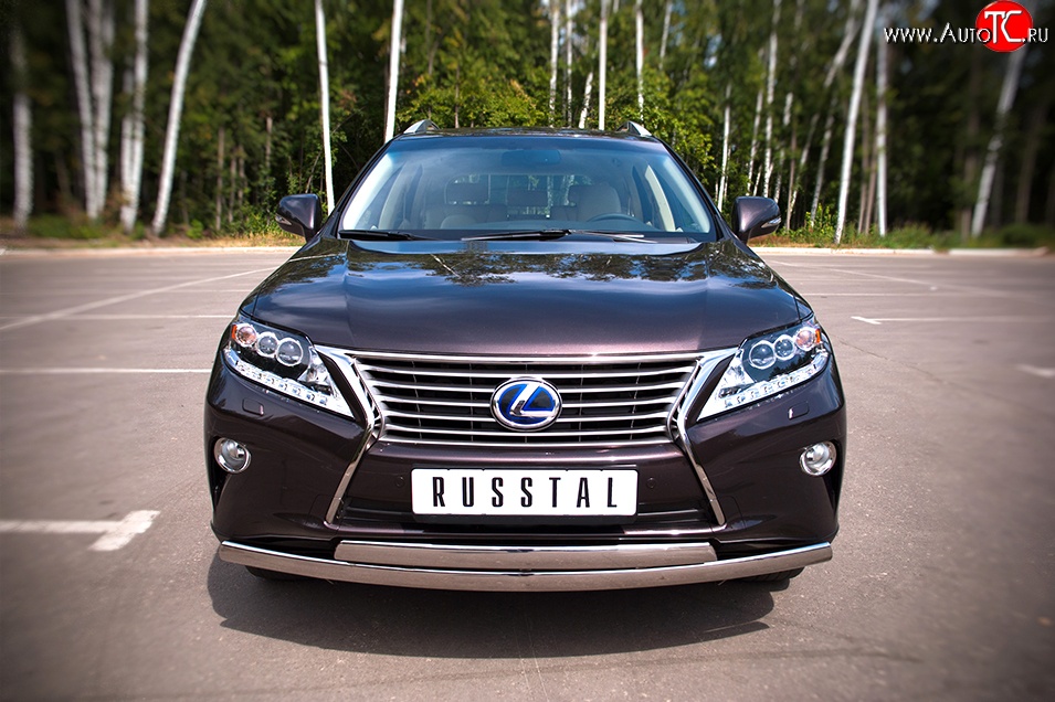 24 999 р. Защита переднего бампера (2 трубыØ75х42 мм, нержавейка) Russtal Lexus RX270 AL10 дорестайлинг (2010-2012)  с доставкой в г. Нижний Новгород