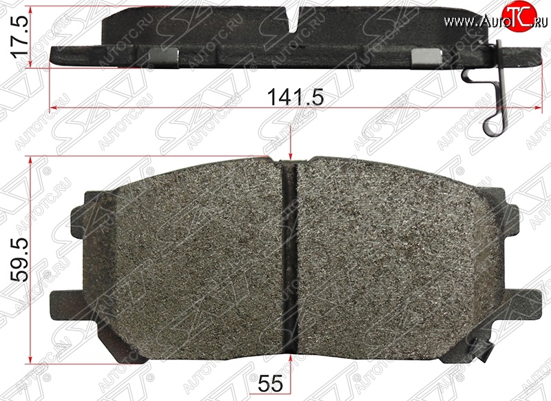 1 299 р. Колодки тормозные SAT (передние)  Lexus RX270  AL10 (2010-2012), Lexus RX350  AL10 (2008-2012), Lexus RX450H  AL10 (2009-2012), Toyota Harrier  XU30 (2003-2013), Toyota Highlander  XU40 (2007-2010)  с доставкой в г. Нижний Новгород