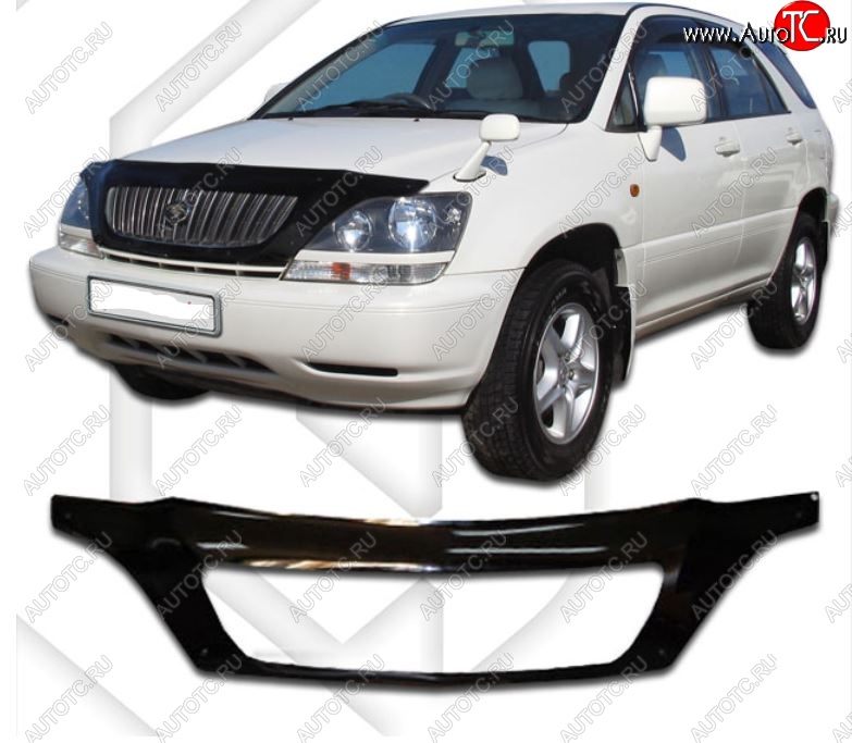 2 699 р. Дефлектор капота CA-Plastiс exclusive  Lexus RX300  XU10 (1995-2001) дорестайлинг (Classic черный, Без надписи)  с доставкой в г. Нижний Новгород