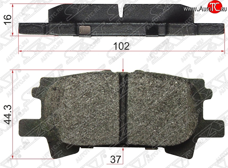 759 р. Колодки тормозные SAT (задние)  Lexus RX300  XU30 (2003-2006), Lexus RX330  XU30 (2003-2006), Lexus RX350  XU30 (2003-2006), Toyota Harrier  XU30 (2003-2013), Toyota Highlander ( XU20,  XU40) (2000-2010), Toyota Kluger ( XU20,  XU40) (2000-2010)  с доставкой в г. Нижний Новгород