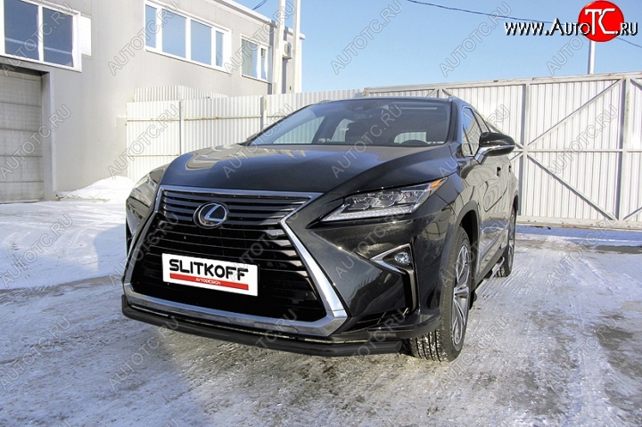 14 649 р. Защита переднего бампер Slitkoff Lexus RX350 AL20 дорестайлинг (2015-2019) (Цвет: серебристый)  с доставкой в г. Нижний Новгород