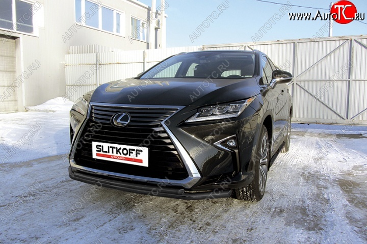 16 349 р. Защита переднего бампер Slitkoff Lexus RX350 AL20 дорестайлинг (2015-2019) (Цвет: серебристый)  с доставкой в г. Нижний Новгород