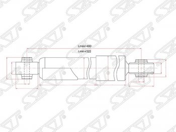 Амортизатор задний SAT (LH=RH) Lexus RX350 AL10 дорестайлинг (2008-2012)