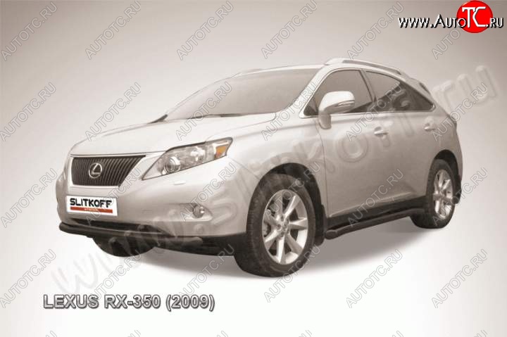 13 199 р. Защита переднего бампер Slitkoff  Lexus RX350  AL10 (2008-2012) дорестайлинг (Цвет: серебристый)  с доставкой в г. Нижний Новгород