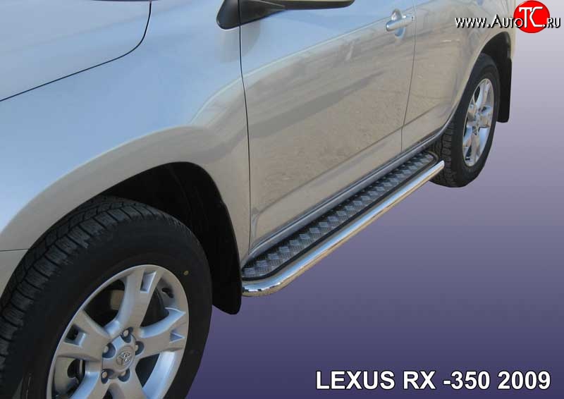 22 699 р. Широкая защита порогов Slitkoff  Lexus RX350  AL10 (2008-2012) дорестайлинг (Нержавейка, Полированная)  с доставкой в г. Нижний Новгород