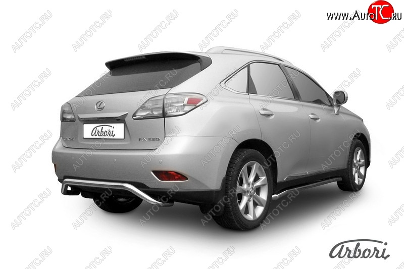 15 749 р. Защита заднего бампера Arbori (скоба, нержавейка, 1 труба d57 mm). Lexus RX350 AL10 дорестайлинг (2008-2012)  с доставкой в г. Нижний Новгород