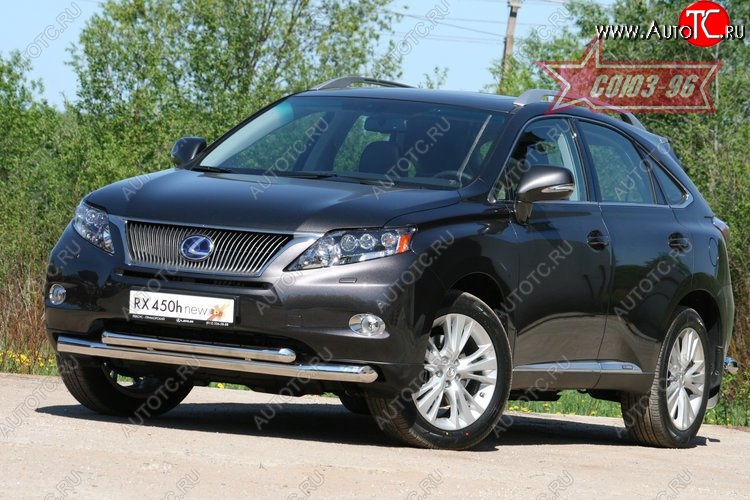 28 709 р. Защита переднего бампера двойная Souz-96 (d76/60) Lexus RX450H AL10 дорестайлинг (2009-2012)  с доставкой в г. Нижний Новгород