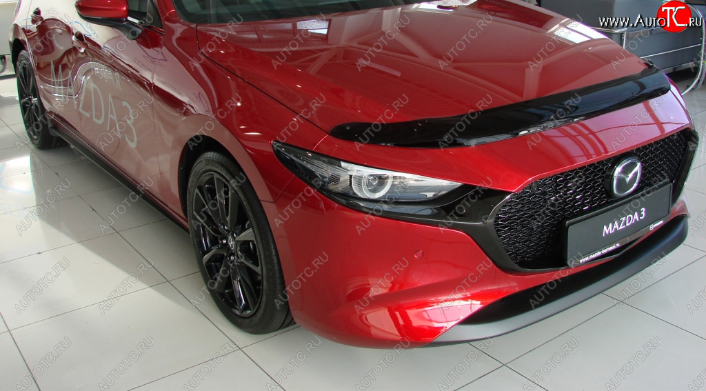 1 129 р. Дефлектор капота SIM Mazda 3/Axela BP хэтчбэк (2019-2025)  с доставкой в г. Нижний Новгород