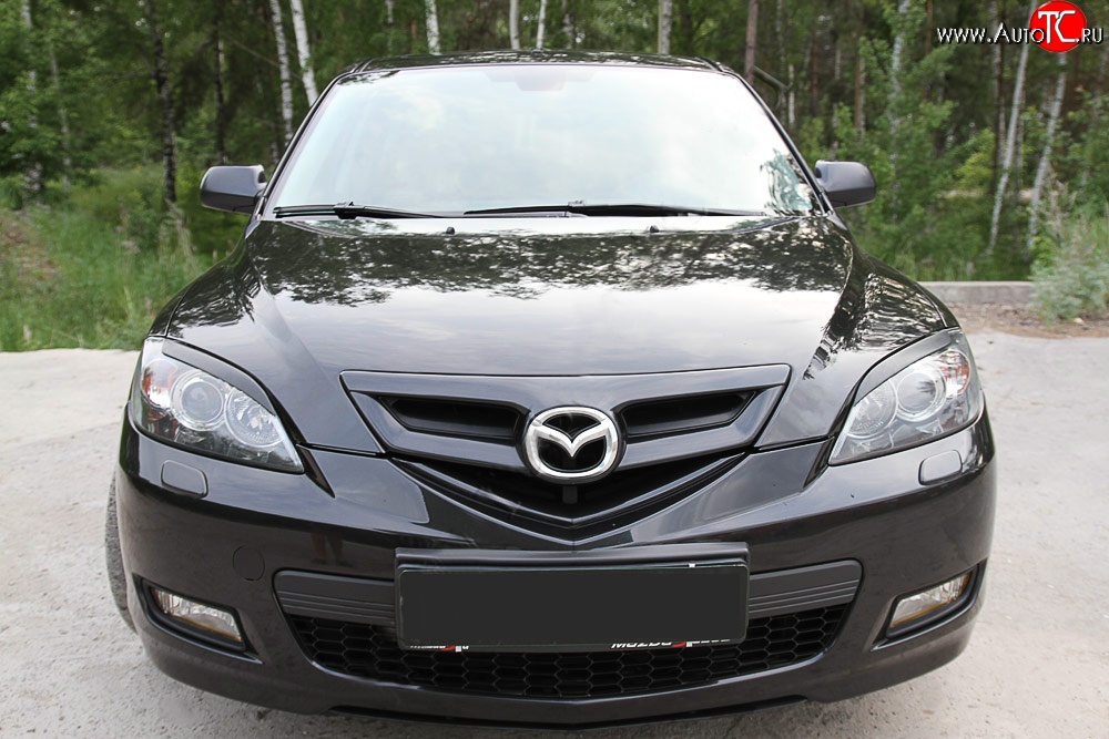 799 р. Реснички на фары RA V2 Mazda 3/Axela BK дорестайлинг, хэтчбэк (2003-2006) (Неокрашенные)  с доставкой в г. Нижний Новгород