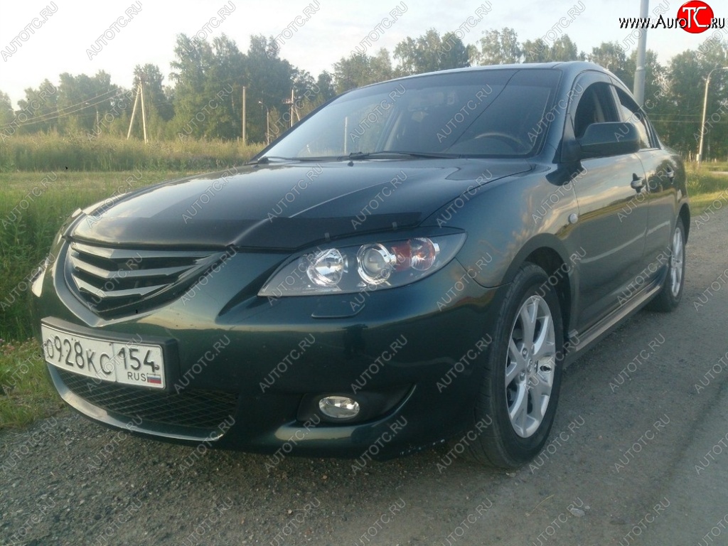 3 189 р. Решётка радиатора Корнер Mazda 3/Axela BK дорестайлинг седан (2003-2006) (Неокрашенная)  с доставкой в г. Нижний Новгород