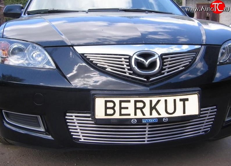 3 999 р. Декоративная вставка решетки радиатора Berkut Mazda 3/Axela BK дорестайлинг, хэтчбэк (2003-2006)  с доставкой в г. Нижний Новгород