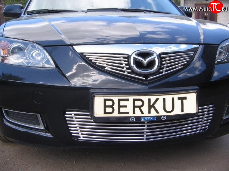 5 399 р. Декоративная вставка воздухозаборника Berkut Mazda 3/Axela BK дорестайлинг седан (2003-2006)  с доставкой в г. Нижний Новгород