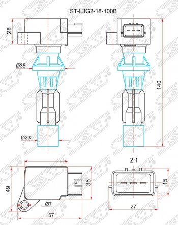 Катушка зажигания SAT (LF17 / L3-VDT / L5-VE)  3/Axela  BK, 6  GH