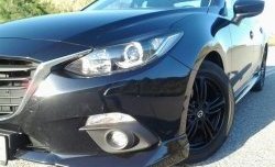 3 889 р. Клыки на передний бампер Style Mazda 3/Axela BM дорестайлинг седан (2013-2016) (Неокрашенные)  с доставкой в г. Нижний Новгород. Увеличить фотографию 2