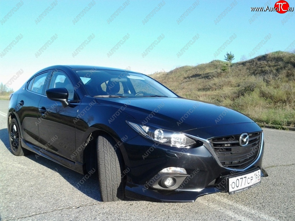 3 889 р. Клыки на передний бампер Style Mazda 3/Axela BM дорестайлинг седан (2013-2016) (Неокрашенные)  с доставкой в г. Нижний Новгород