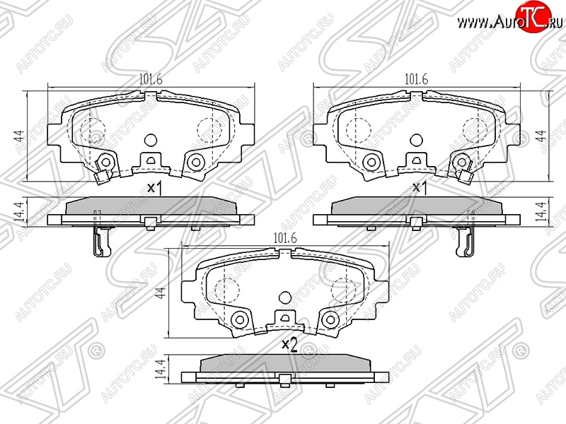 989 р. Колодки тормозные SAT (задние)  Mazda 3/Axela  BM (2013-2016) дорестайлинг седан  с доставкой в г. Нижний Новгород