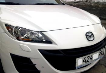 1 859 р. Реснички на фары MV-Tuning  Mazda 3/Axela  BL (2009-2013) дорестайлинг седан, дорестайлинг, хэтчбэк 5 дв., рестайлинг седан, рестайлинг, хэтчбэк (Неокрашенные)  с доставкой в г. Нижний Новгород. Увеличить фотографию 4