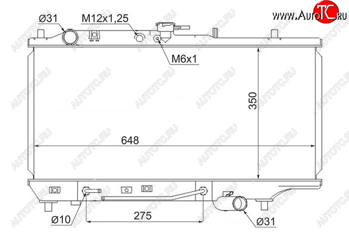 6 399 р. Радиатор двигателя SAT (пластинчатый, МКПП/АКПП) Mazda 323 BW рестайлинг седан (1989-1993)  с доставкой в г. Нижний Новгород