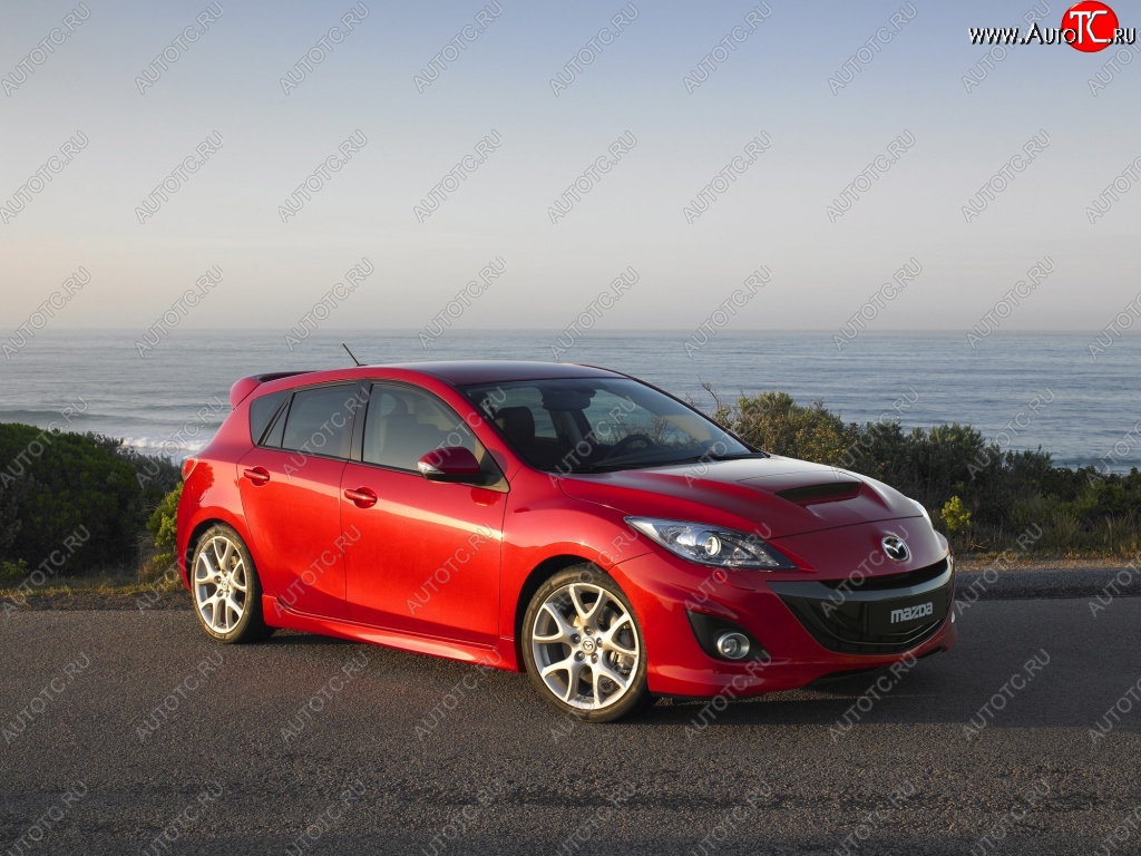 4 899 р. Пороги накладки KNIGHT SPORTS Mazda 3/Axela BL дорестайлинг, хэтчбэк 5 дв. (2009-2011) (Неокрашенные)  с доставкой в г. Нижний Новгород