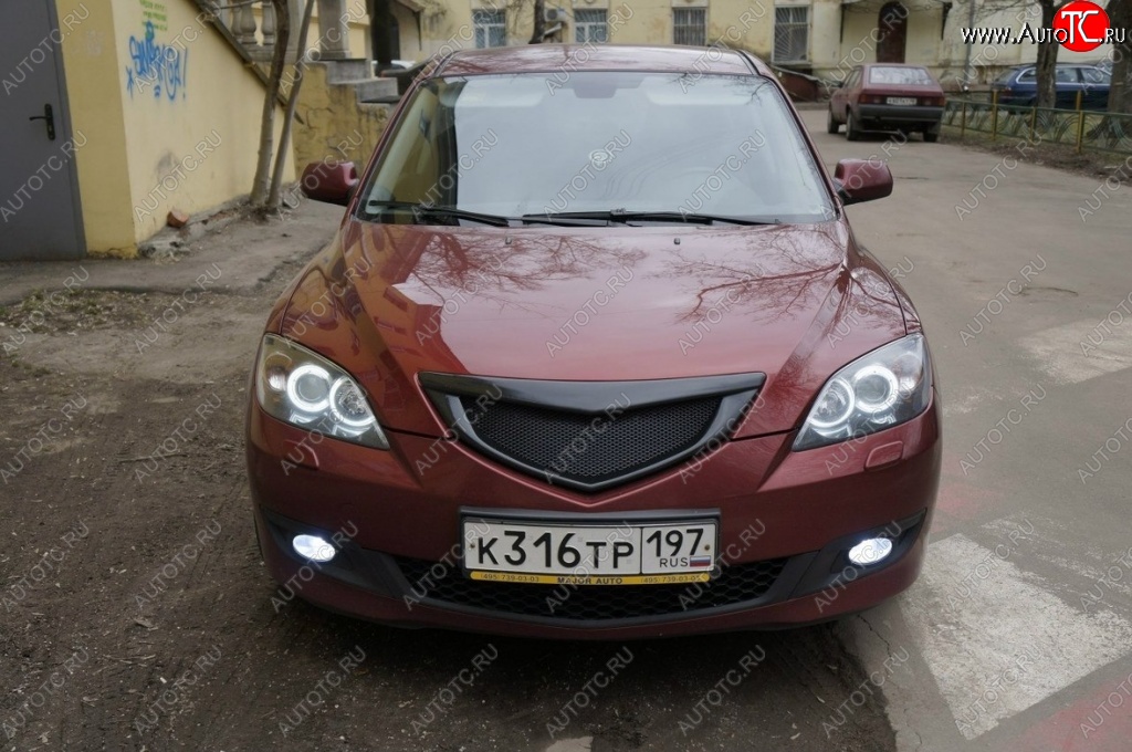 2 599 р. Решётка радиатора Style v4 (сетка) Mazda 3/Axela BK дорестайлинг, хэтчбэк (2003-2006) (Неокрашенная)  с доставкой в г. Нижний Новгород