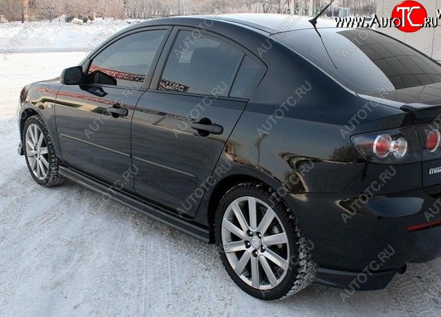 3 099 р. Клыки на задний бампер Style  Mazda 3/Axela  BK (2003-2006) дорестайлинг седан (Неокрашенная)  с доставкой в г. Нижний Новгород