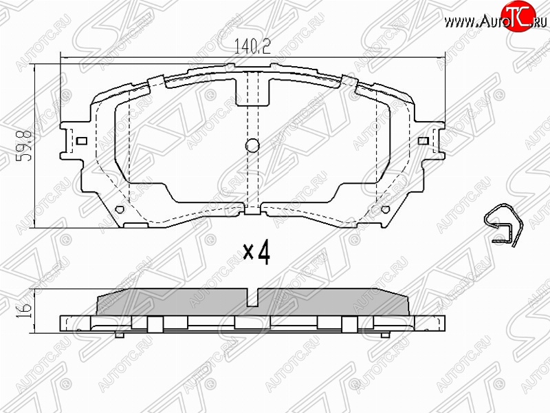 1 199 р. Колодки тормозные (передние) SAT  Mazda 6  GJ - Atenza  правый руль  с доставкой в г. Нижний Новгород