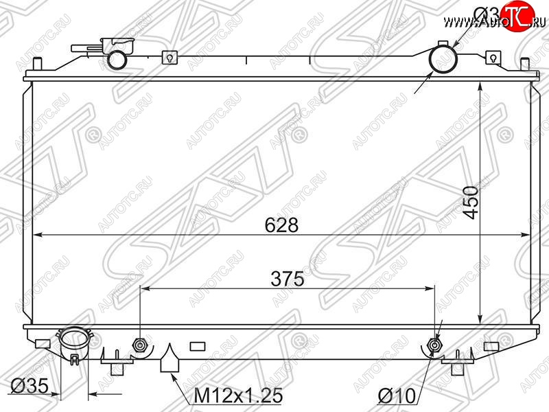 7 249 р. Радиатор двигателя (пластинчатый, 2.5D/2.5TD/2.9D/3.0TD, АКПП) SAT Mazda BT-50 (2006-2011)  с доставкой в г. Нижний Новгород