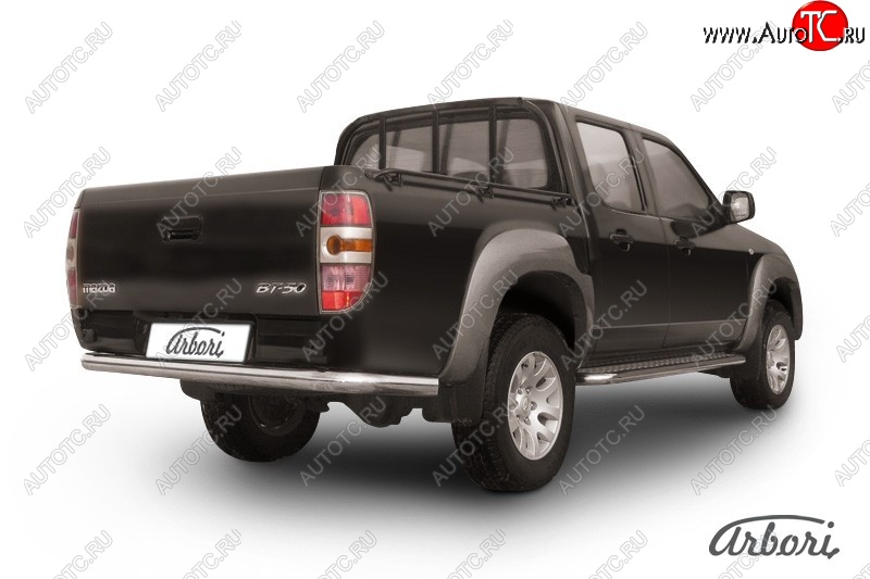 13 319 р. Защита заднего бампера Arbori (нержавейка, 1 труба d76 mm). Mazda BT-50 (2006-2011)  с доставкой в г. Нижний Новгород